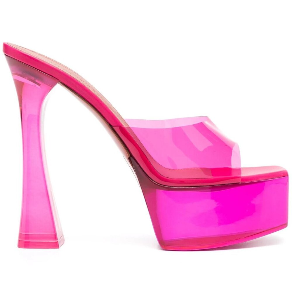 Amina Muaddi 140mm Dalida Glass platform sandals